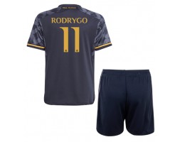 Real Madrid Rodrygo Goes #11 Replica Away Stadium Kit for Kids 2023-24 Short Sleeve (+ pants)
